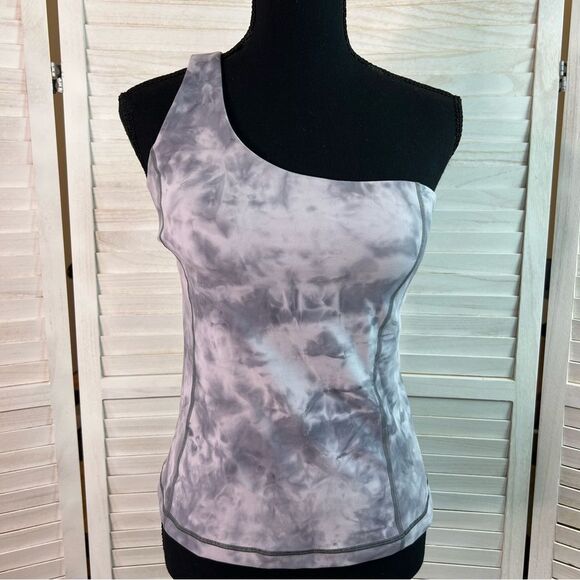 Lululemon Cold Shoulder Yoga Tank Diamond Dye Stargaze Pitch Grey 6 - Picture 2 of 9